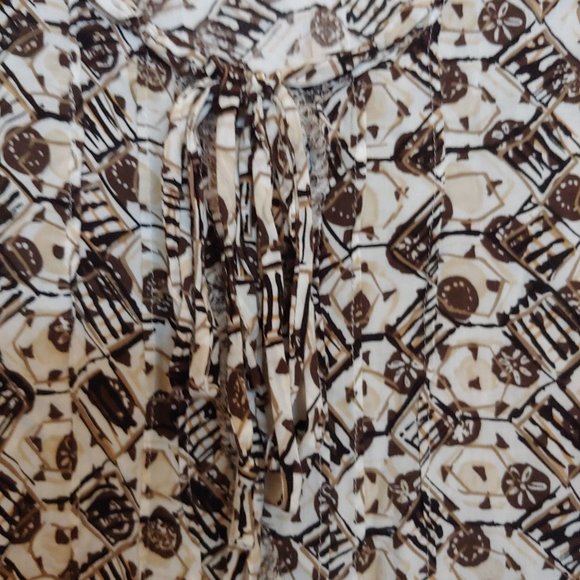 J. Jill geometric pattern brown and tan long sleeve flowy top Medium - Picture 5 of 10
